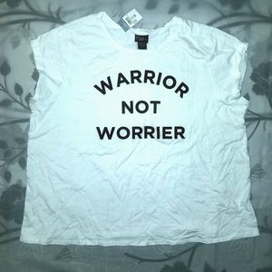 ★2/$30 Rue21 Rolled Sleeve Tee Warrior Not Worrier